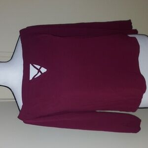 Charlotte Russe Wide Neck Burgundy Blouse